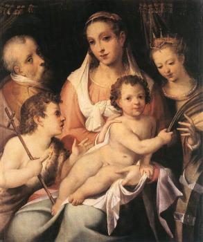 巴爾托洛梅奧 帕賽羅蒂 Holy Family with the Infant St John the Baptist and St Cathe